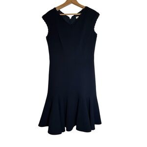Rebecca Taylor Anna Navy Dress Size Small Scalloped Lined